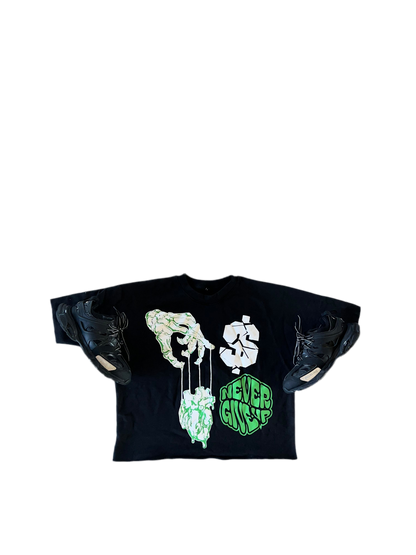 "NEVER GIVE UP "OVERSIZE TEE