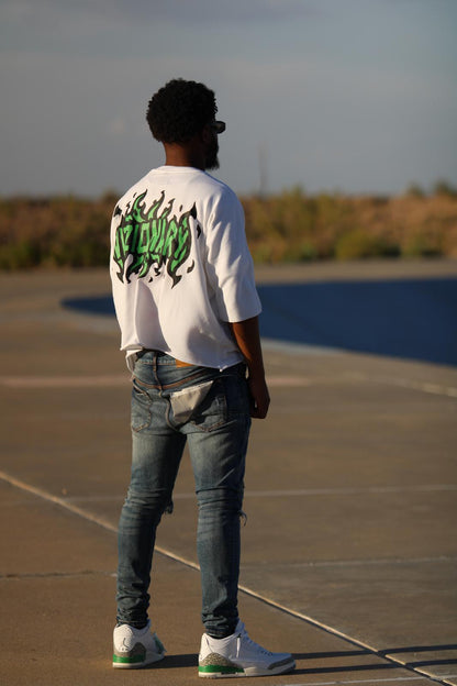 "NEVER GIVE UP "OVERSIZE TEE